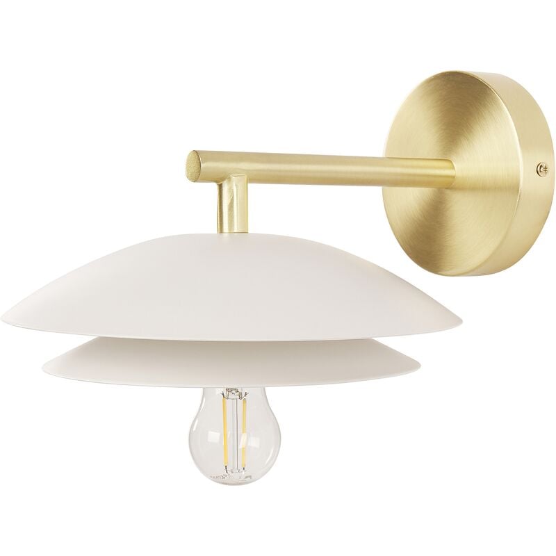 Modern Glam Wall Lamp Light Decorative Accent Lighting White Gold Metal Base Cone Shade Lasolo