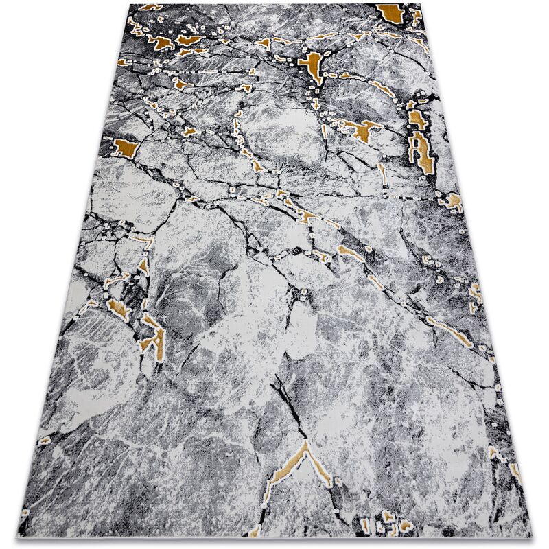 Modern gloss Carpet 528A 58 Marble, stone, stylish, glamour ivory / black beige 80x150 cm