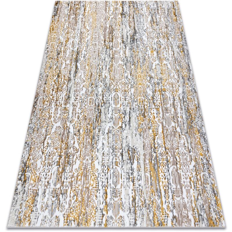 Modern gloss Carpet 8487 63 Ornament stylish, glamour gold / beige beige 80x150 cm