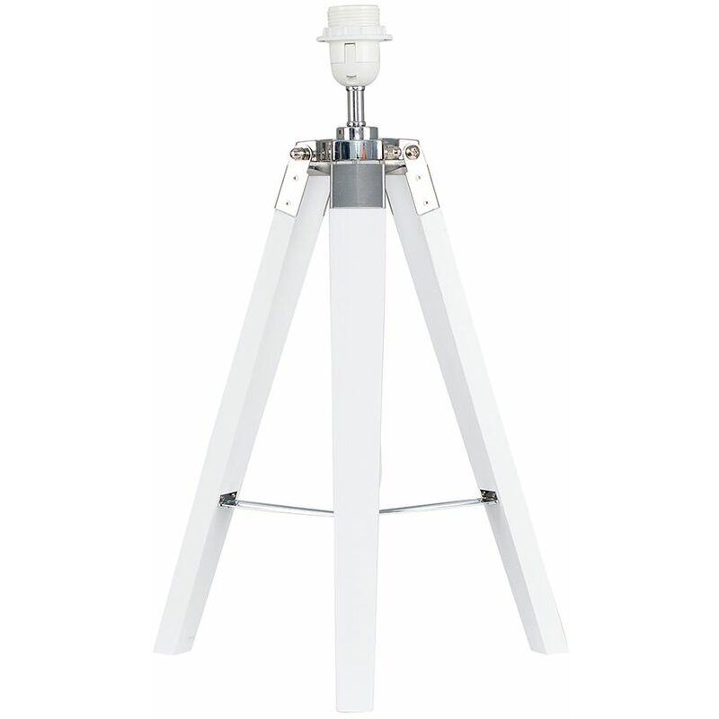 Distressed Tripod Table Lamp Base - White