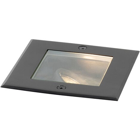 QAZQA Modern Ground Spot Black Adjustable IP65 - Oneon
