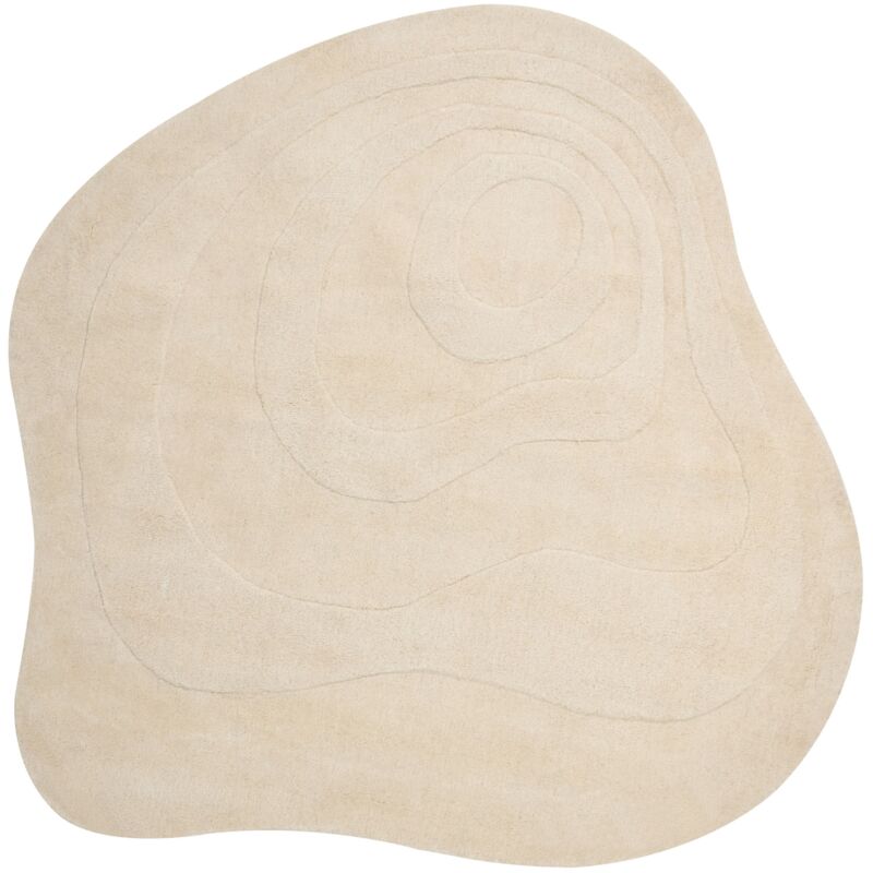 Beliani - Modern Handmade Living Room Hallway Home Office Area Rug 160 x 160 cm Low Pile Viscose Wool Beige Gorano