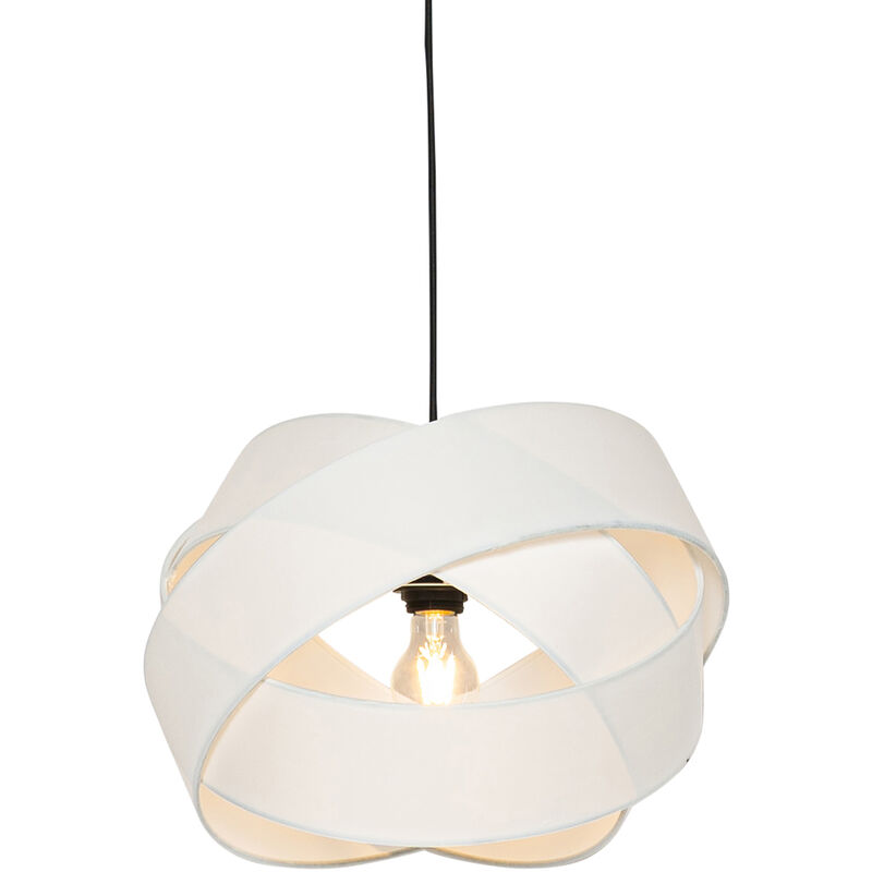 Modern Pendant Lamp White with Black - Cloth