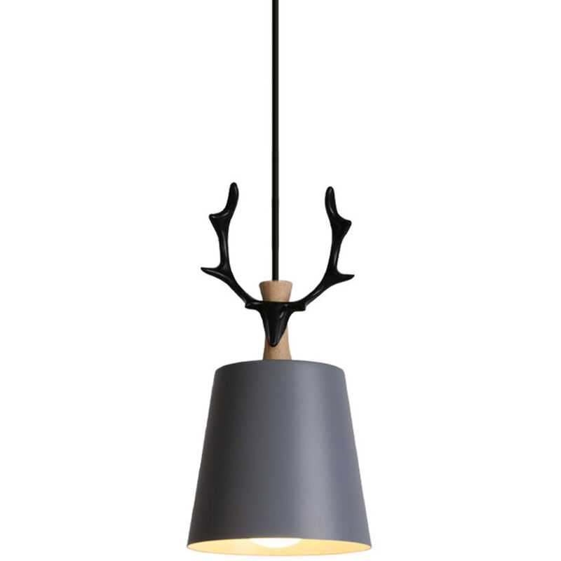 Modern Hanging Light Antler Pendant Light Creative Pendant Lamp Nordic Ceiling Light for Kitchen Dining Room Barn E27 Gray