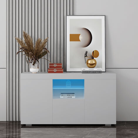 Modern High Gloss LED Sideboard Storage Cabinet Cupboards Furniture