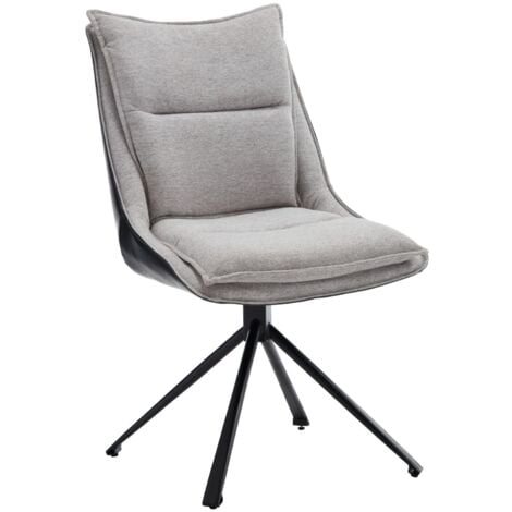Modern Home Office Chair Linen Padded Desk Chair Vanity Chair Comfy Office Chair with Swivel Base Accent Chair for Office,Gray