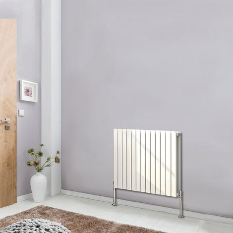 Modern Horizontal Column Designer Radiator White 600x884 Flat Double Panel - Home Livingroom Bedroom Bathroom Heater