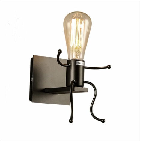 STOEX Modern Hug Human Wall Light Creative Art Wall Lamp for Children Room, Bedroom , Hallway, Restaurant, Kitchen, Black