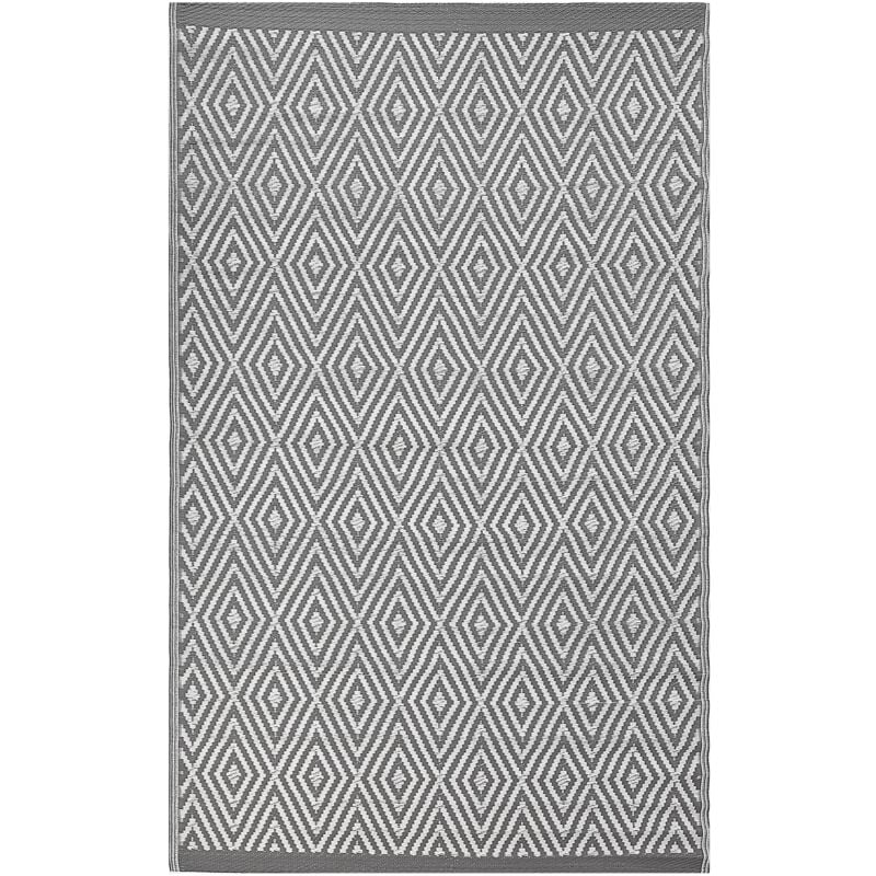 Area Rug Modern Light Grey Diamond Pattern Outdoor Indoor 120 x 180 cm Sikar