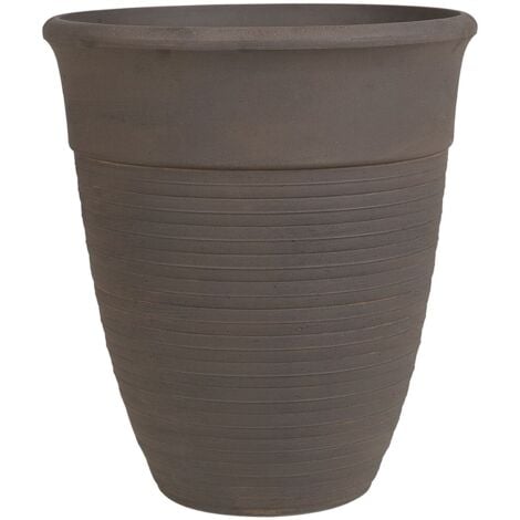 Modern Indoor Outdoor Plant Pot All-Weather Stone Mixture Brown ø43 cm Katalima