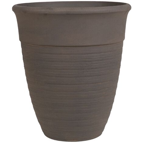 Modern Indoor Outdoor Plant Pot All-Weather Stone Mixture Brown ø50cm Katalima