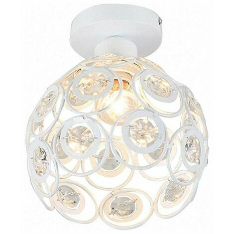 Modern Industrial Crystal Metal Ceiling Light Fixture Indoor Outdoor Ceiling Lighting White Shade