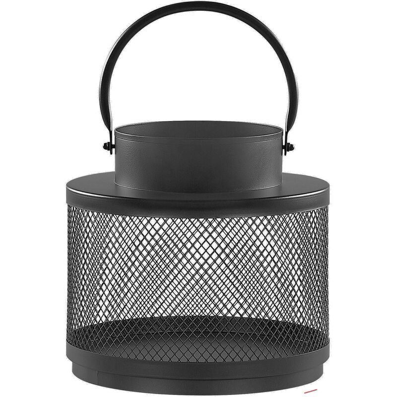 Beliani - Modern Industrial Lantern Black Iron Decorative Candle Holder Lamp 19 cm Yamdena - Black