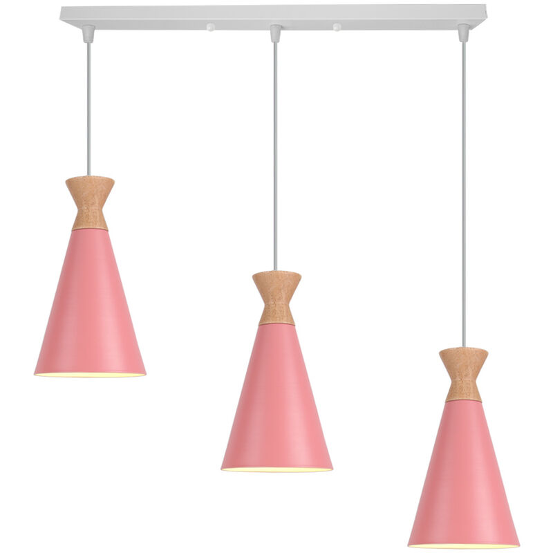Wottes - Modern Industrial Pendant Light Fixture Metal Chandelier Lighting E27 Living Room Kitchen Dining Room - rosa