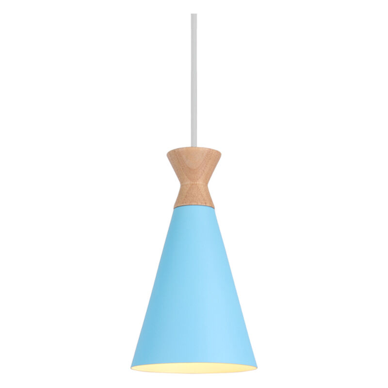 Modern Industrial Pendant Light Nordic Design Ceiling Lamp Retro Pendant Lamp for Dining Room, Kitchen, Bedroom, Office, Restaurant, E27-Blue