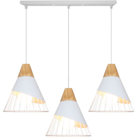 Modern Industrial Pendant Lights, Metal Lamp Shade 60W Maximum White Industrial Retro Ceiling Light B