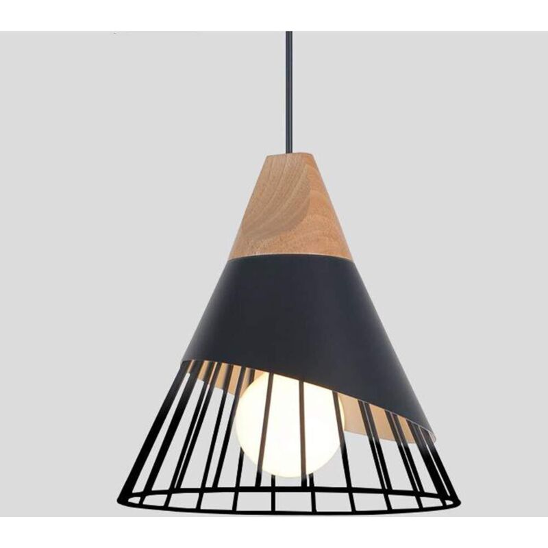 Image of Modern Industrial Wood Pendant Light Fixture&hellip;