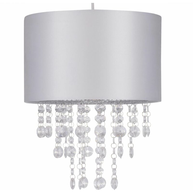 First Choice Lighting - Light Grey Jewelled Easy Fit Light Shade