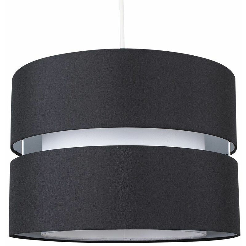 Minisun - 2 Tier Ceiling Pendant Light Shade - Black & White - No Bulb