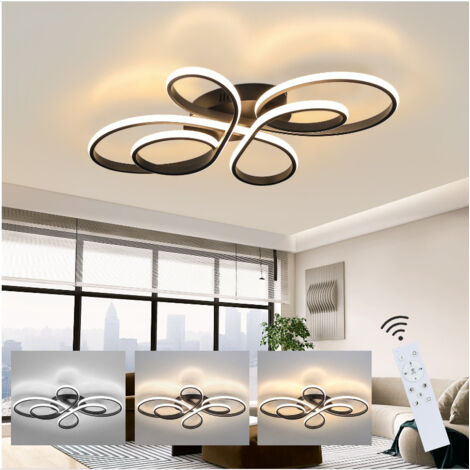 Modern LED Ceiling Light, 66 cm — Swirling Design, Semi-Flush Mount with Silicone Accents — Dimmable, for Living Room