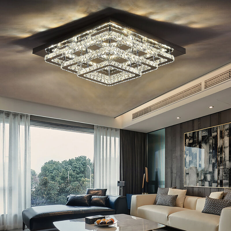 Livingandhome - Modern led Ceiling Light Crystal Chandelier Lamp, 60CM Dimmable