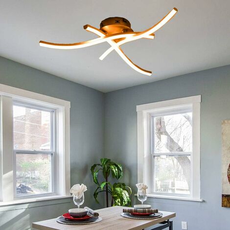 Modern LED Ceiling Light Curved Modern Creative Chandelier with 3 PCS Wave Shape Light Heads For Living Room Bedroom Dining Room (3 Lights Warm White)