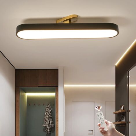 Modern LED Ceiling Light, Dimmable Black Flush Mount Ceiling Light with Remote, 27.5'' Acrylic Linear Modern Ceiling Lamp for Bedroom Hallway Dining Room (36W/2800lm/Flat & Sloped Ceiling)