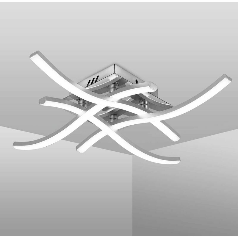 Modern led Ceiling Light, Wave Shaped Ceiling Light, Built-in 4x6W led Modules, 1520Lm, 4.000K White Light, Pendant Light Fixture For Bedroom Living