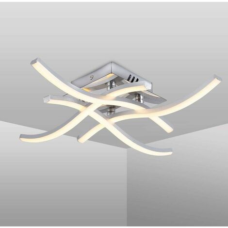 Modern LED Ceiling Light, Wave Shaped Ceiling Light, Integrated 24W LED Modules, 4x380Lm, Warm White 3000K, Suspension Light For Bedroom Living Dining Room [Energy Class A ++]