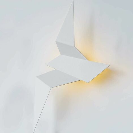 Modern LED Flying Bird Wall Light for Bedroom Living Room (12.8 inch) (White)