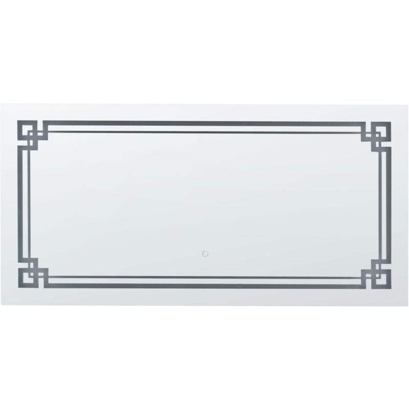 Modern led Rectangular Wall Mirror Bedroom Bathroom 120x60 cm Silver Avranches - Silver