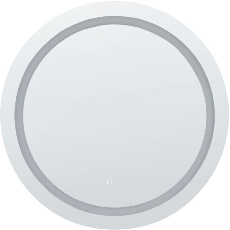 Modern led Round Hanging Wall Mirror Bedroom Bathroom ø 79 cm Silver Courseulles - Silver