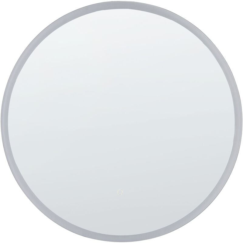 Modern led Round Hanging Wall Mirror Bedroom Bathroom ø 79 cm Silver Deauville - Silver