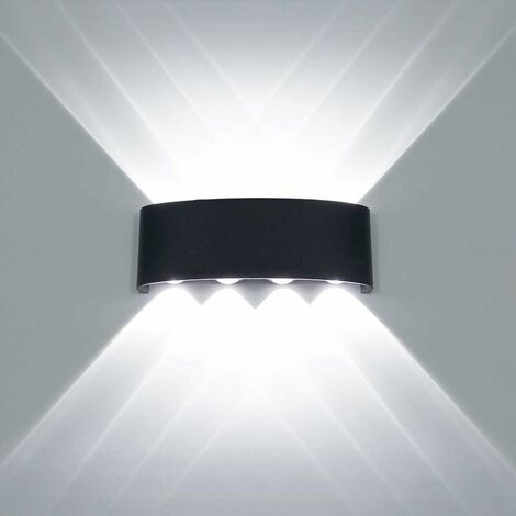 Modern LED Wall Lamp Wall Sconce Up Down Waterproof Aluminum LED Wall Washer Indoor Outdoor for Bathroom Porch Bedroom Hallway Living Room Staircase, 8W White