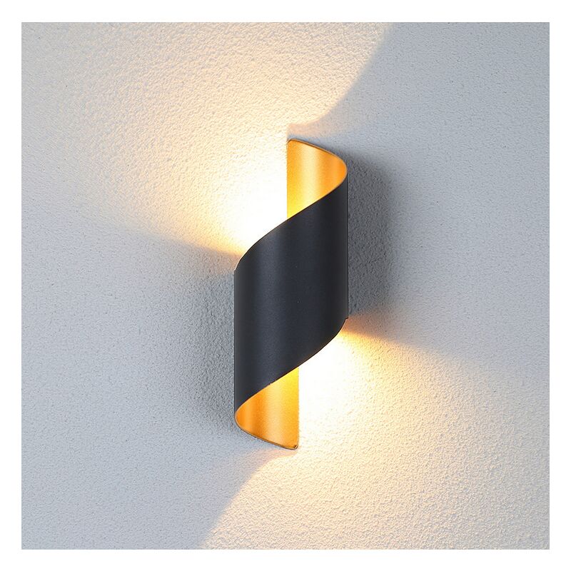 Stoex - Modern Led Wall Lamp Warm White,Unique Spiral Wall Light, Indoor Wall Sconce Black for Living Room Hallway Bedroom Cafe Office