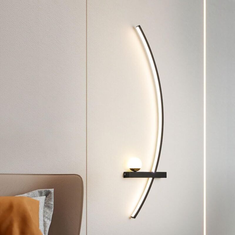 Modern LED Wall Light – Metal, 3 Adjustable Colors, Right Orientation for Living Room, Bedroom, Hallway & Bathroom