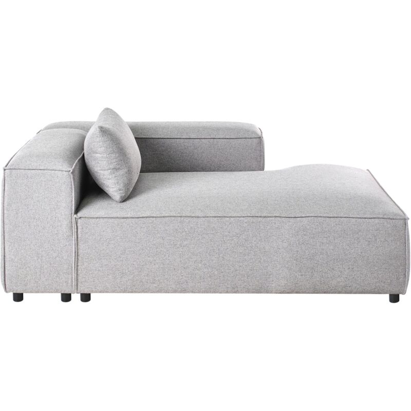 Beliani - Modern Left Hand Chaise Lounge Fabric Upholstery Grey Brande