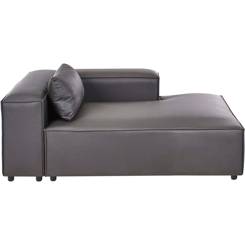 Beliani - Modern Left Hand Chaise Lounge Faux Leather Upholstery Black Brande