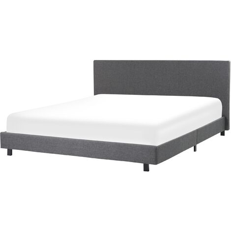 main image of "Modern Linen Fabric EU Super King Size Bed Frame 6ft Grey Slatted Albi"