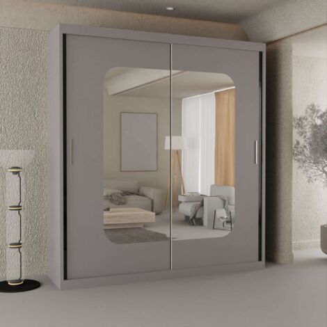 Modern Marika Stylish Mirror Double Door Sliding Wardrobe