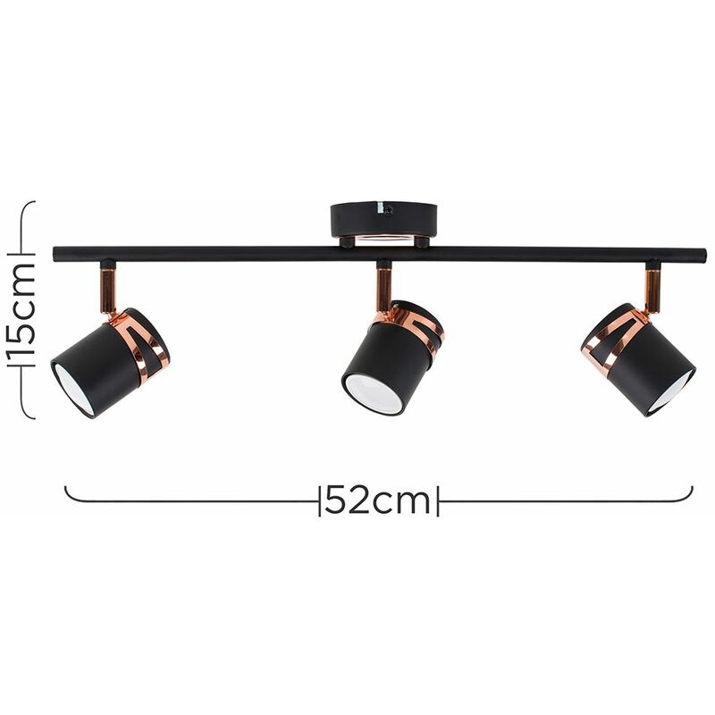Modern Matt Black Copper 3 Way Adjustable Straight Bar