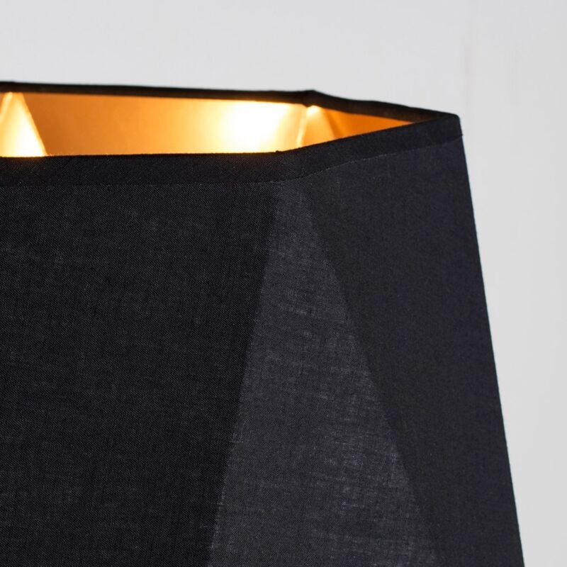 Modern Matt Black Copper Geometric Design Table Floor Lamp Shade