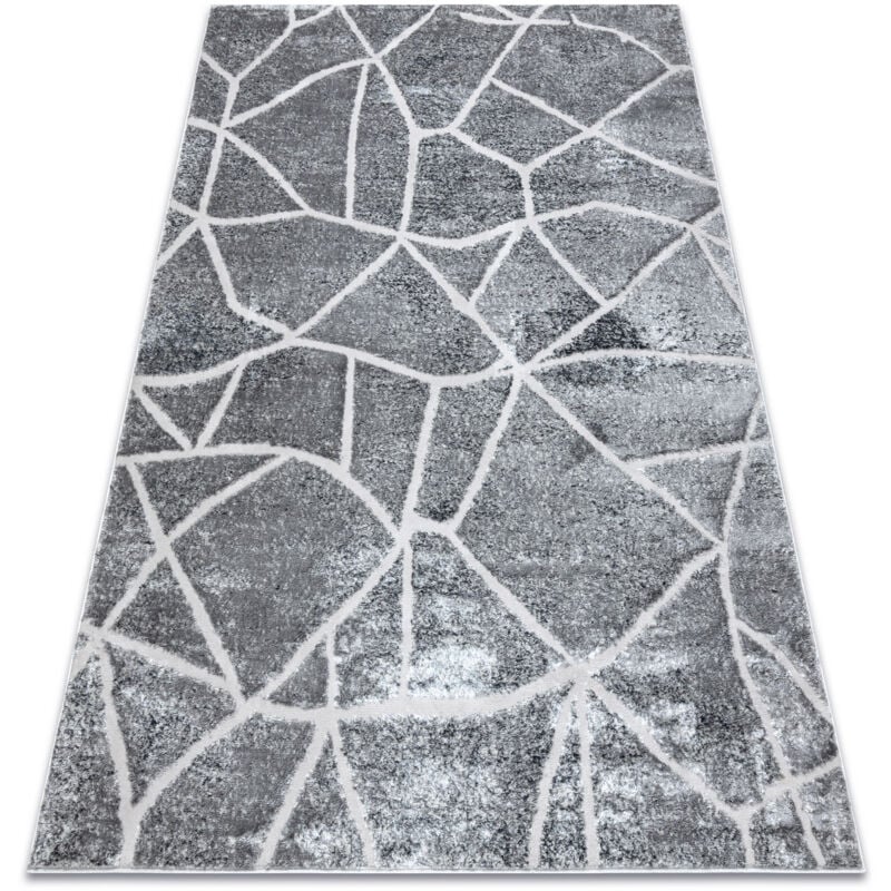 Rugsx - Modern mefe carpet 2783 Marble - structural two levels of fleece dark grey grey 140x190 cm