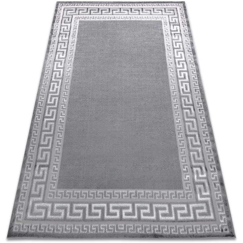 Modern mefe carpet 2813 Frame, greek key - structural two levels of fleece grey grey 180x270 cm