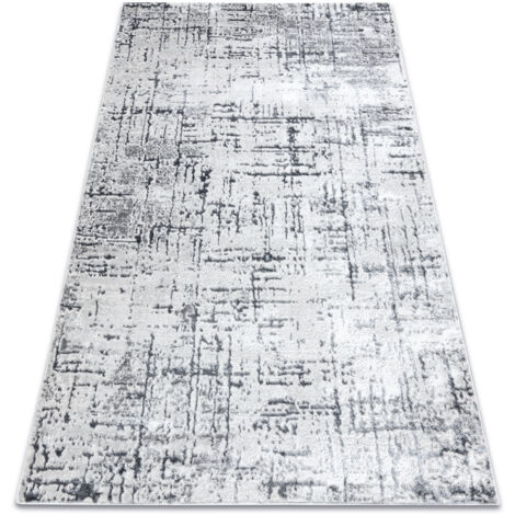 Modern MEFE carpet 8722 Lines vintage - structural two levels of fleece grey / white grey 280x370 cm