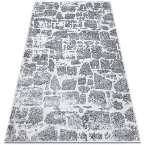 Modern MEFE Teppich  6184 Pflasterung Backstein - Strukturell zwei Ebenen aus Vlies dunkelgrau grey 120x170 cm