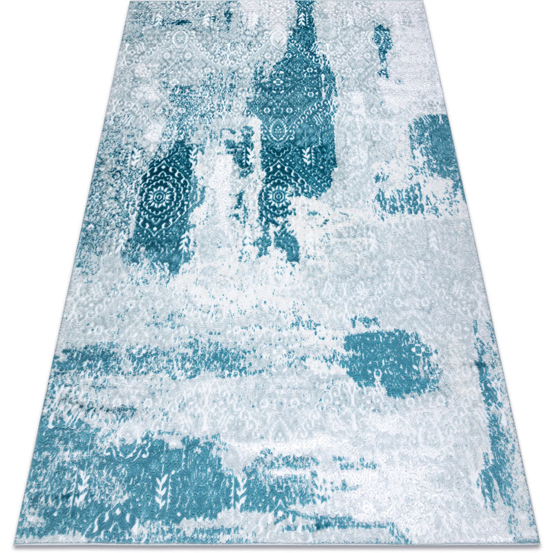 Rugsx - Modern MEFE Teppich 8731 Rosette vintage - Strukturell zwei Ebenen aus Vlies creme / blau Blautönen 120x170 cm
