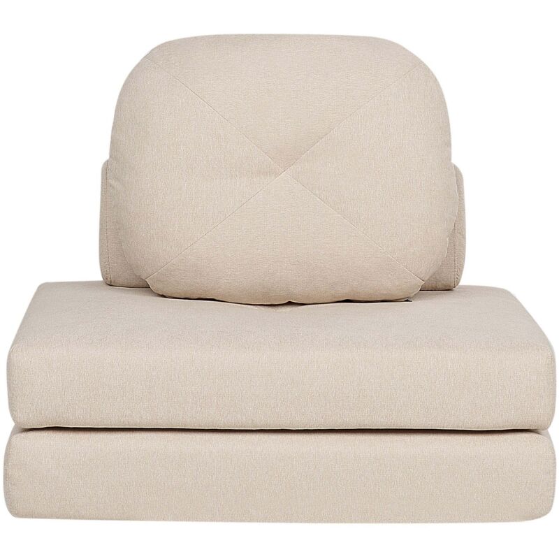 Beliani Single Sofa Bed Olden Fabric Light Beige