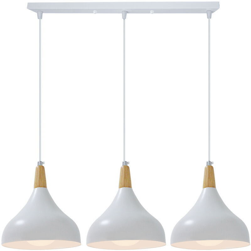 Wottes - Modern Minimalist Creative Industrial Pendant Light Fixture Bedroom Living Room Bar Chandelier 3 Lights - bianco