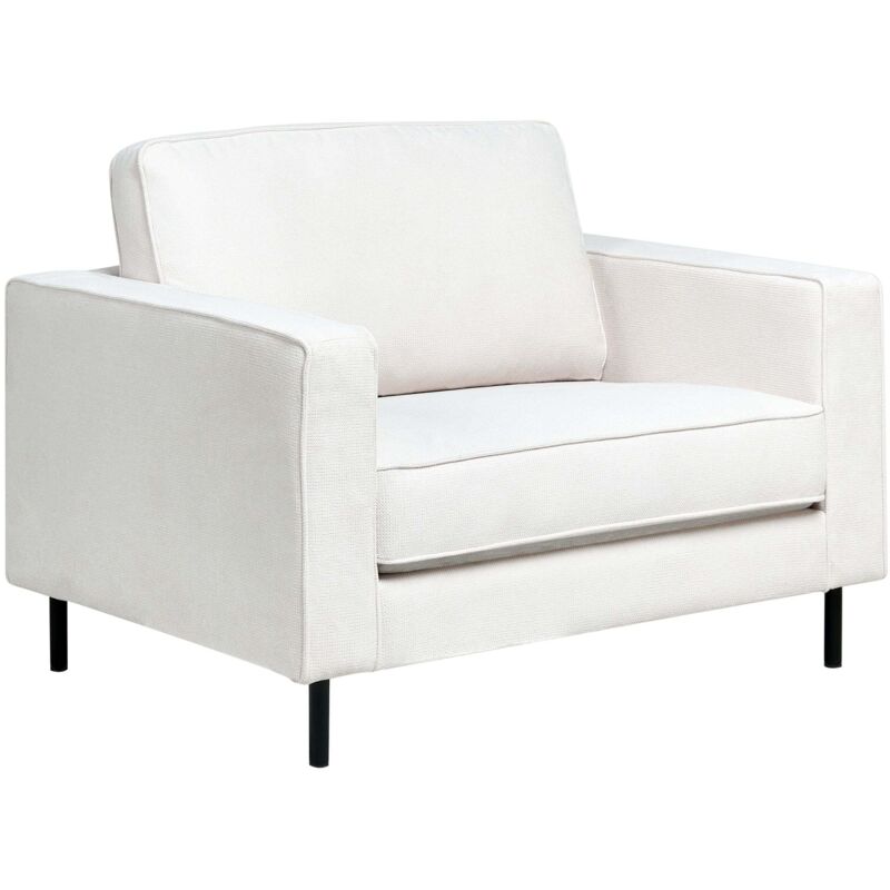 Beliani - Modern Minimalist Fabric Armchair Cushions Metal Legs Off-white Savalen